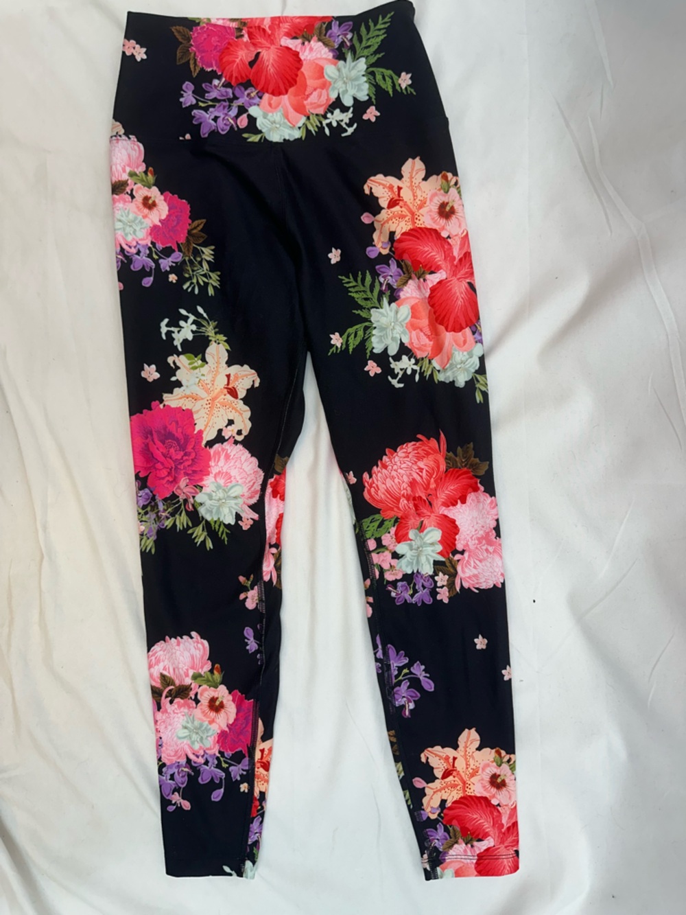 Peloton Black Floral High-Waist Leggings S